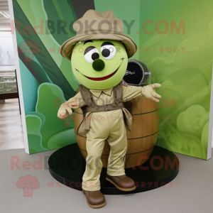 Olive Horseshoe mascot costume character dressed with a Cargo Pants and Ties