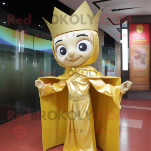 Gold Queen maskot kostume...