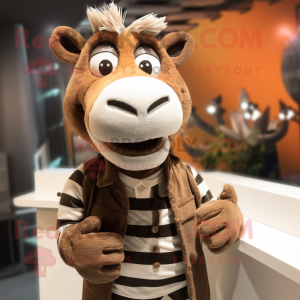 Brown Zebra mascotte...