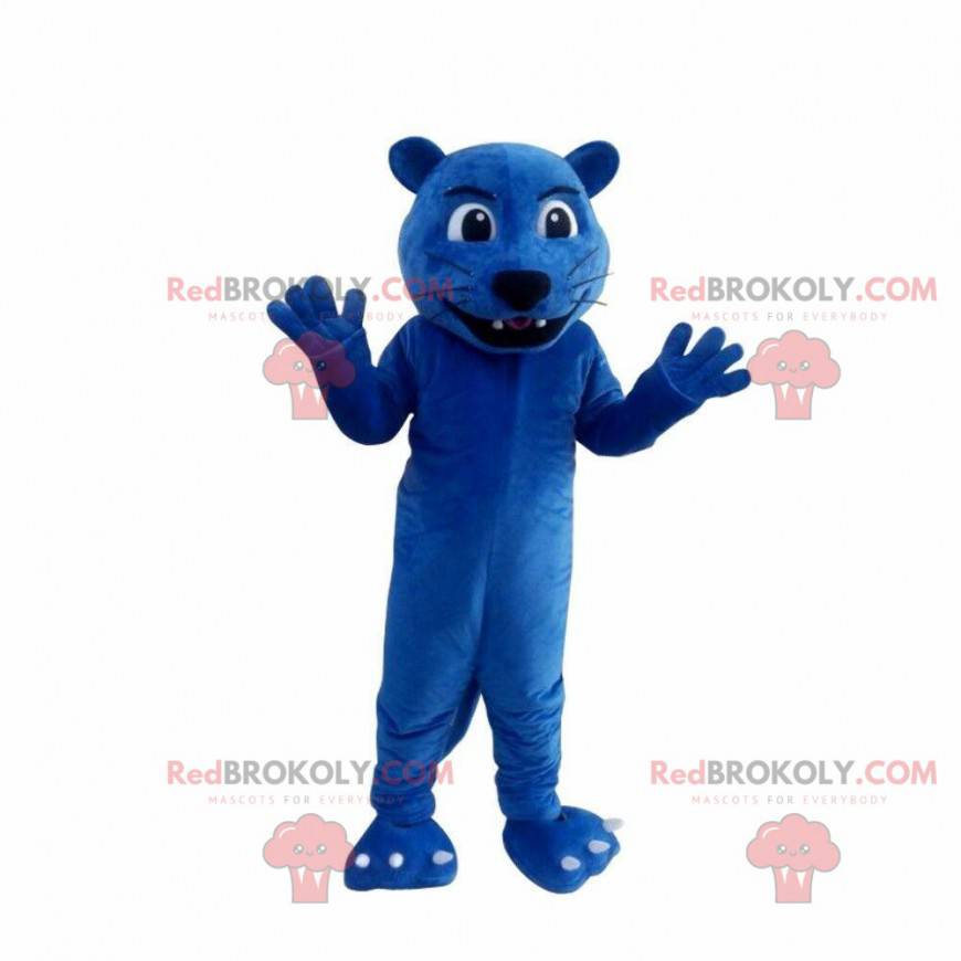 Fato de pantera gigante azul, fantasia de felino azul -