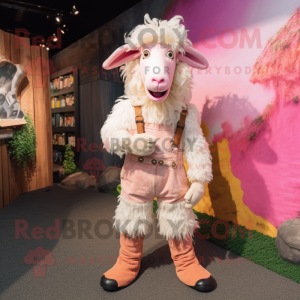 Pink Angora Goat maskot...