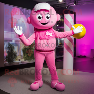 Pink Juggle maskot kostume...