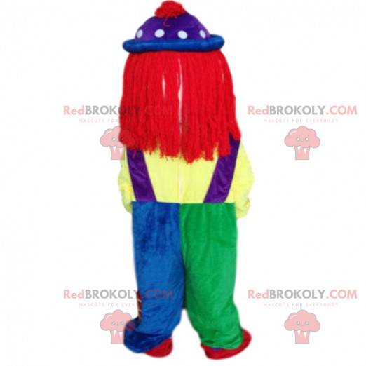 Very colorful clown costume with a red wig - Redbrokoly.com