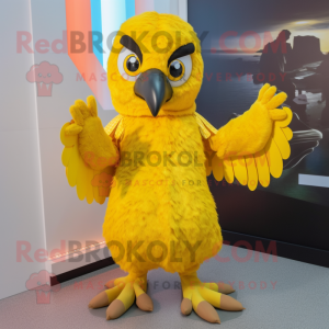 Yellow Eagle maskot kostume...