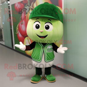 Forest Green Turnip mascot costume character dressed with a Baseball Tee and Backpacks