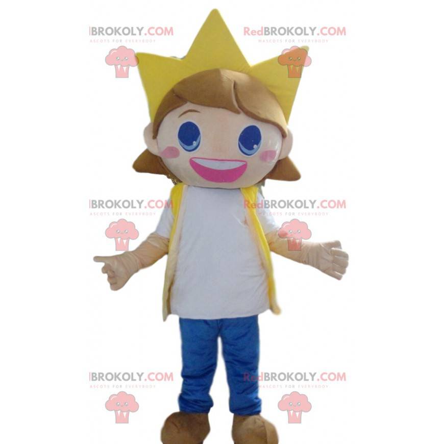 Mascote criança, menina muito sorridente com uma coroa - Mascote criança, menina muito sorridente com uma coroa -