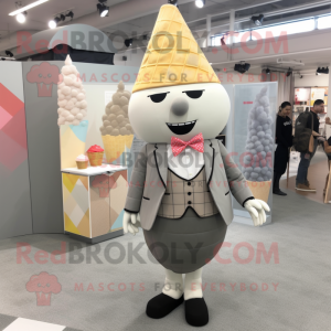 Grå Ice Cream Cone maskot...