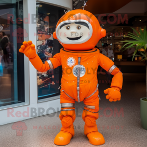 Oranje astronaut mascotte...