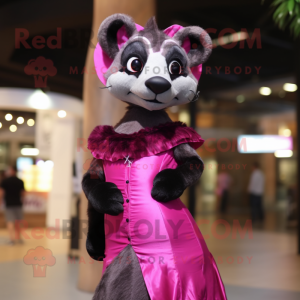 Rosa Civet maskot drakt...