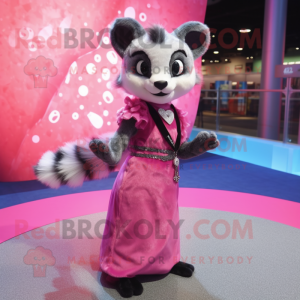 Pink Civet maskot kostume...