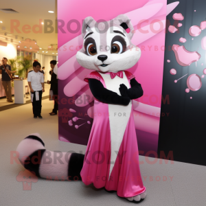 Pink Civet maskot kostume...