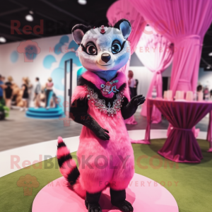 Roze Civet mascotte kostuum...