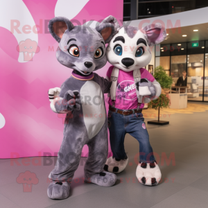 Pink Civet maskot kostume...