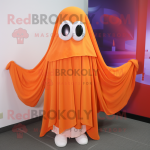 Orange Ghost maskot kostume...