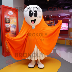 Orange Ghost maskot kostume...