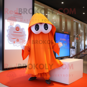 Orange Ghost maskot kostume...