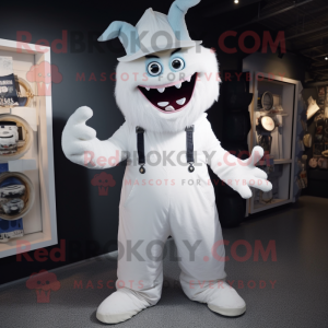 Hvid Dæmon maskot kostume...