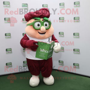 nan Corned Beef And Cabbage mascot costume character dressed with a Rugby Shirt and Reading glasses