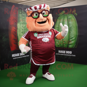 nan Corned Beef And Cabbage mascot costume character dressed with a Rugby Shirt and Reading glasses