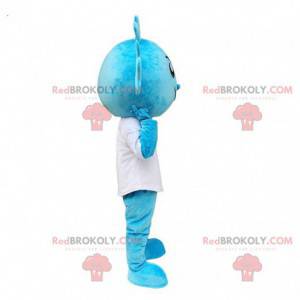 Blauwe draak mascotte, blauw schepsel kostuum - Redbrokoly.com