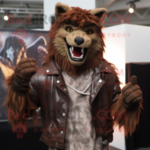 Bruin weerwolf mascotte...