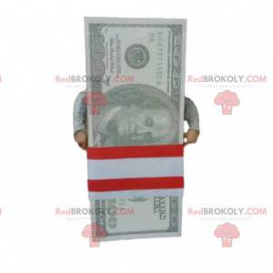 Maskotpakke med 100 dollarsedler. Kæmpe billet - Redbrokoly.com