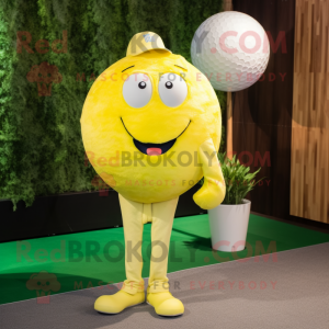 Citrongul golfbold maskot...