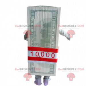 Mascot bundle of 100 dollar bills. Giant ticket - Redbrokoly.com