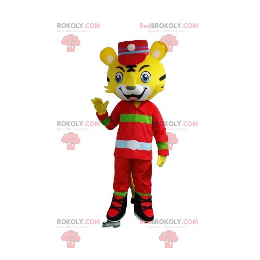Yellow tiger costume dressed as zookeeper - Redbrokoly.com