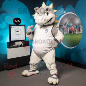 Witte Ankylosaurus mascotte...