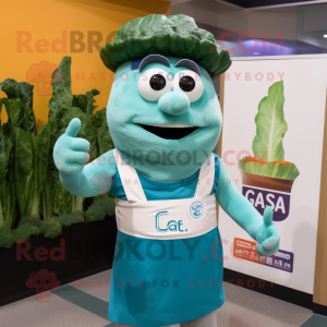 Blågrøn Caesar Salat maskot...