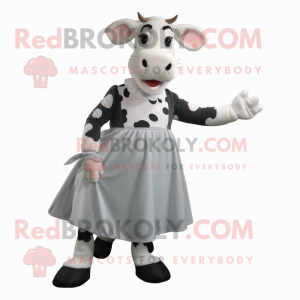 Grå Holstein Cow maskot...