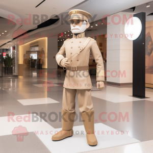 Beige Civil War Soldier mascot costume character dressed with a Suit Jacket and Anklets