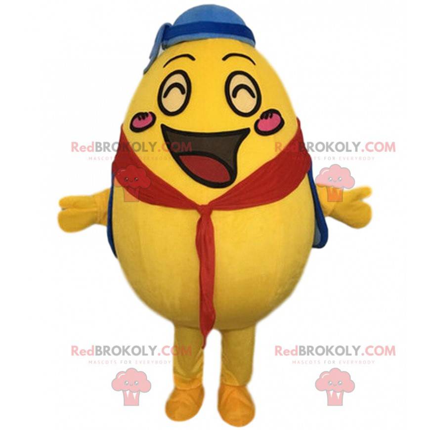 Mascote gigante de ovo amarelo, fantasia de batata -