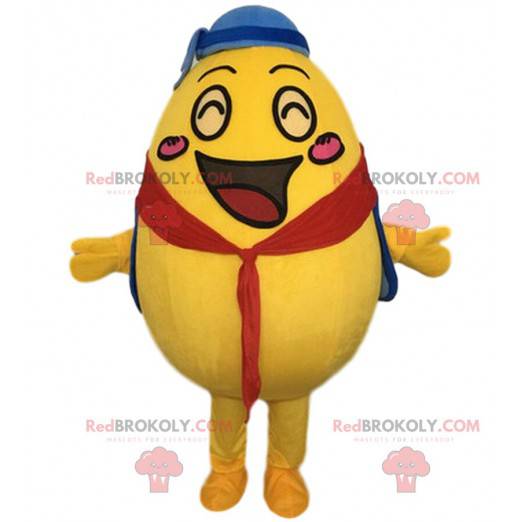 Mascota de huevo amarillo gigante, disfraz de papa -