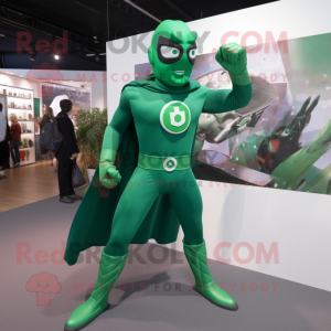 Skovgrøn superhelte maskot...