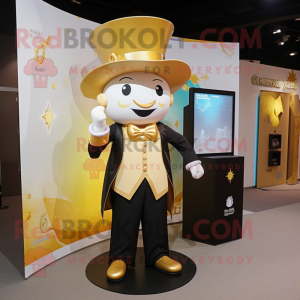 Gold Magician maskot kostym...