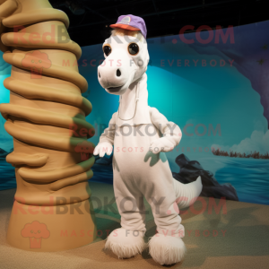 White Sea Horse mascotte...