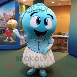 Cyan Baseball Ball maskot...