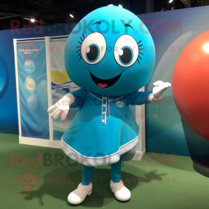 Cyan Baseball Ball maskot...