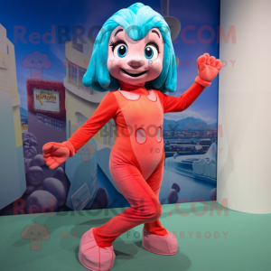 nan Mermaid mascot costume character dressed with a Romper and Gloves