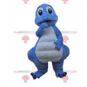 Costume da dinosauro blu e bianco, costume da drago -