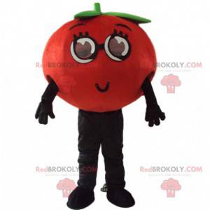 Gigantyczny czerwony pomidor maskotka, kostium owoców i warzyw
