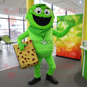 Lime Green Pizza maskot...