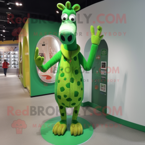 Grøn Giraffe maskot kostume...