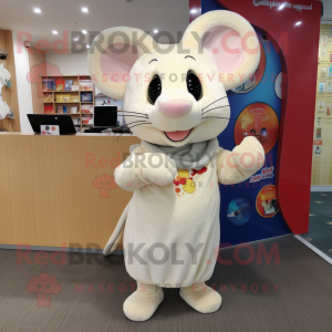 Cream Mouse maskot kostume...