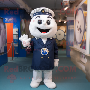 Navy Pho mascot costume character dressed with a T-Shirt and Beanies