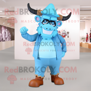 Sky Blue Minotaur maskot...