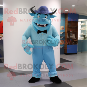 Sky Blue Minotaur maskot...