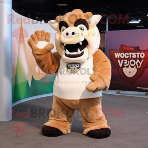 Beige Bison maskot kostume...